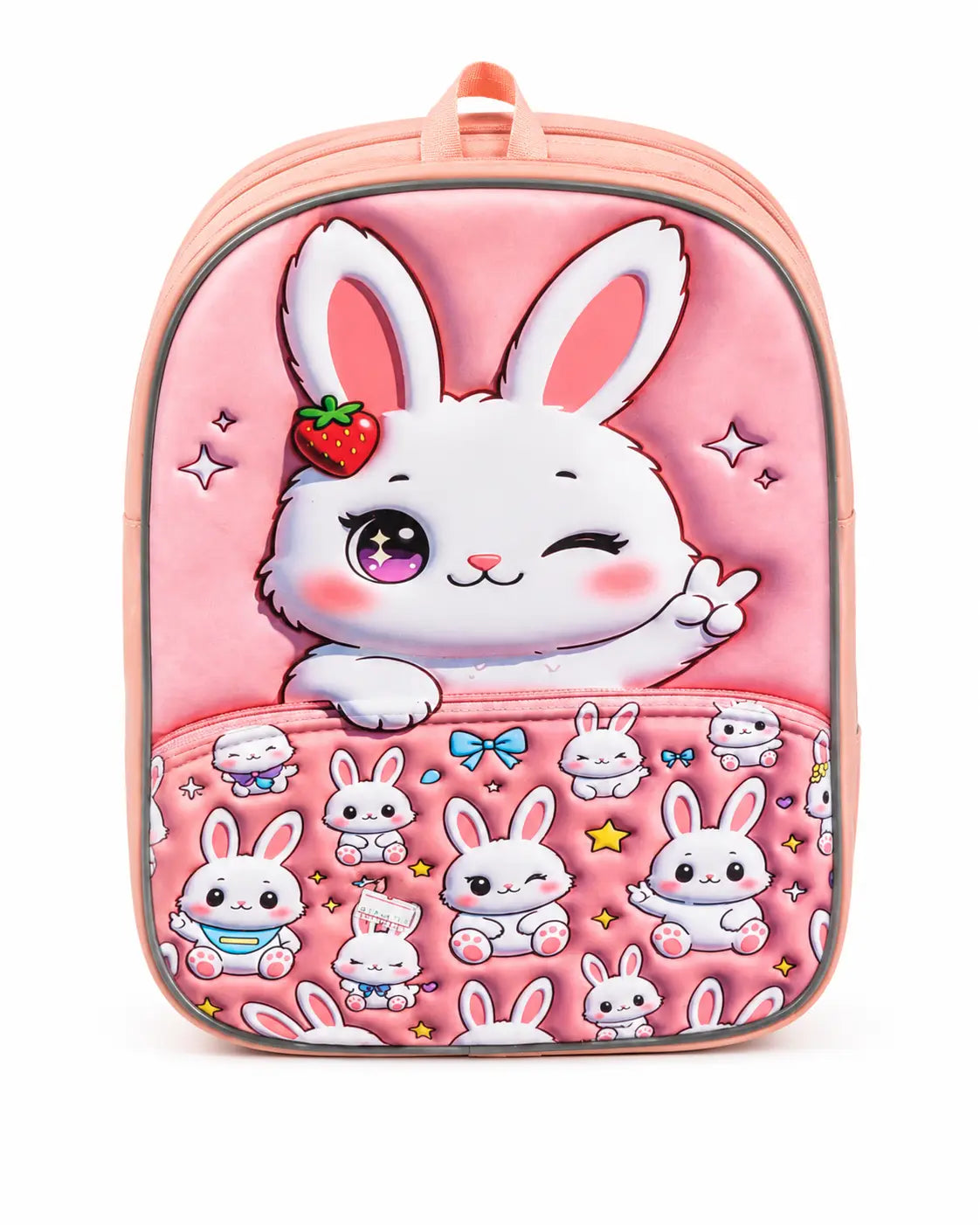 Cute Bunny School Bag for Girls – Nursery & Play Group Backpack | Lightweight Kids School Bag (Pink)