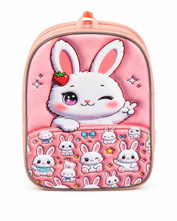 Cute Bunny School Bag for Girls – Nursery & Play Group Backpack | Lightweight Kids School Bag (Pink)