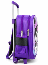 Girls Purple Trolley School Bag with Cute Cartoon Character – Nursery & Kindergarten Rolling Backpack
