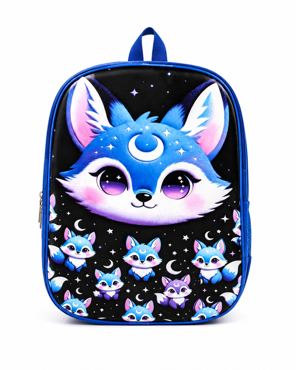 Cute Blue Fox School Bag for Girls – Nursery & Play Group Backpack | Lightweight Kids School Bag